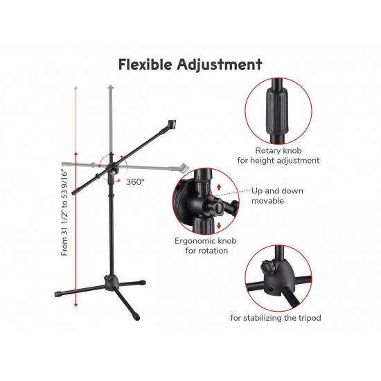 1.4m Audio Stand with Boom Attachment