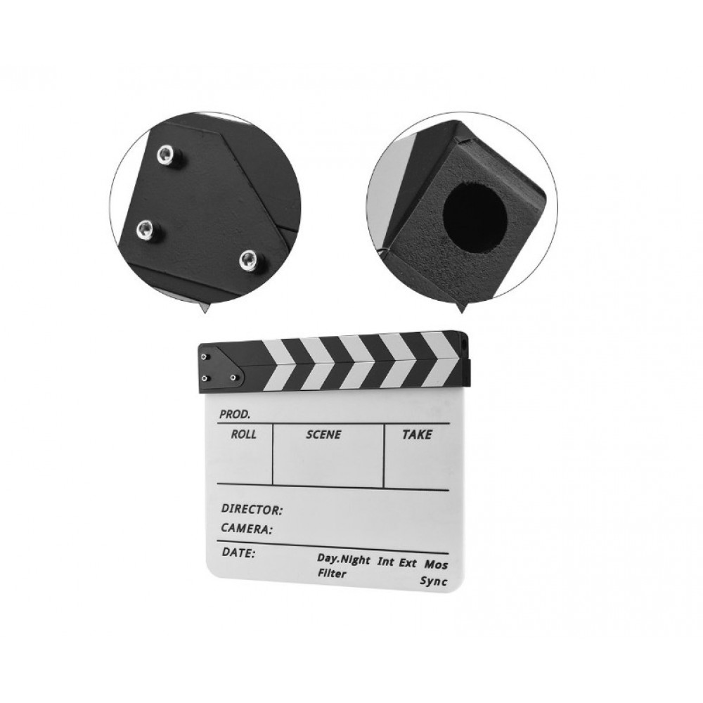 Black and White Acrylic Slate ClapperBoard