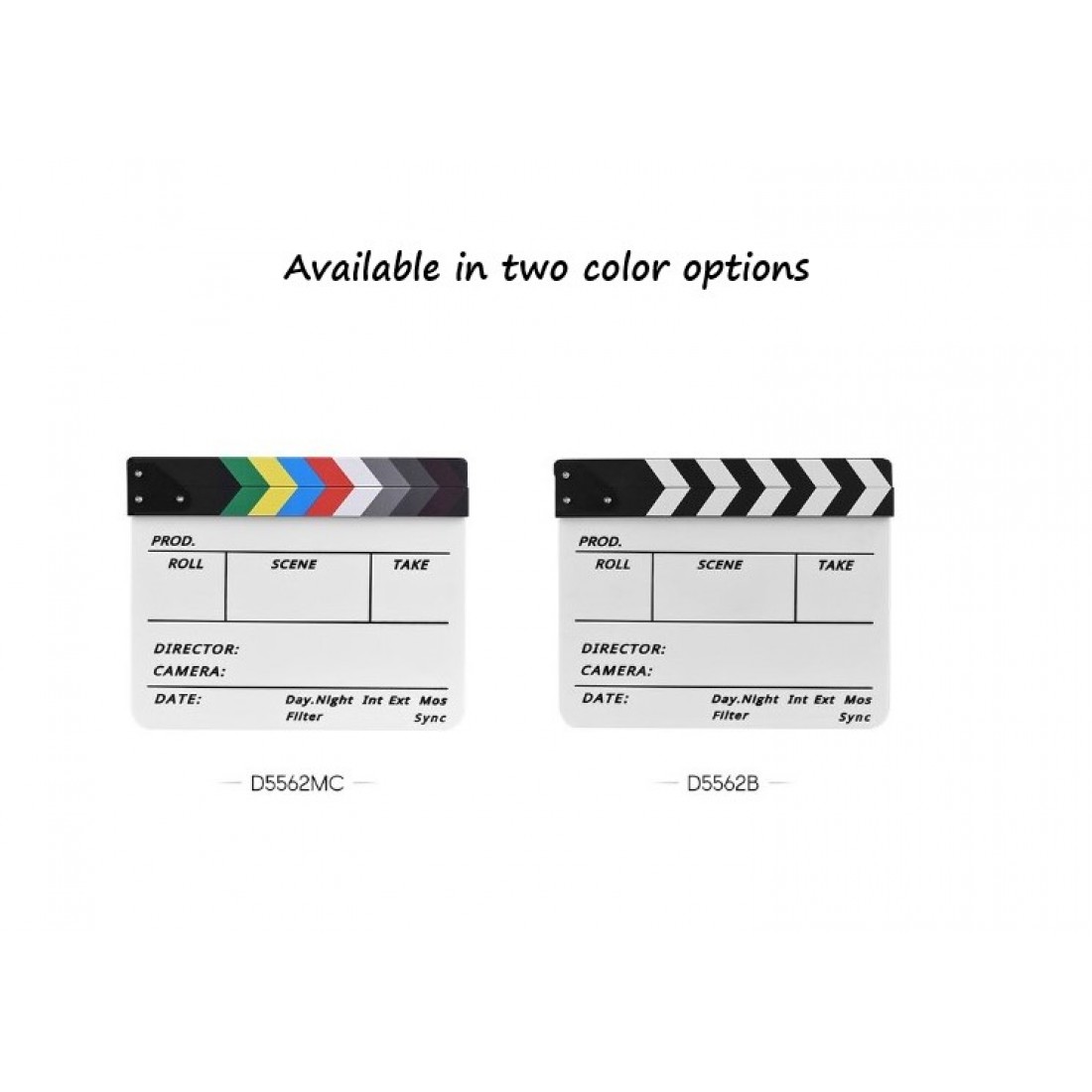Black and White Acrylic Slate ClapperBoard