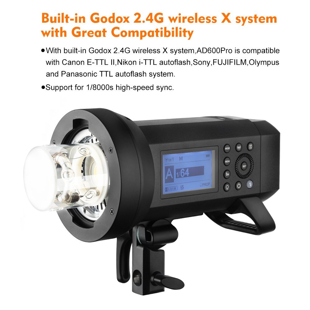 Godox WITSRO AD400Pro - Luz de flash para exteriores todo en uno