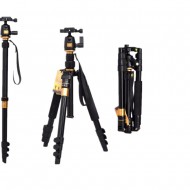 QZSD Q555 Aluminum Alloy Travel Tripod+Monopod with Ball Head and Quick Release Plate